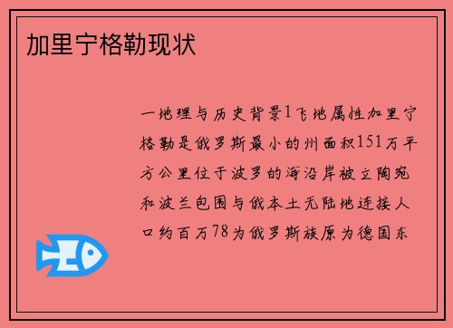 加里宁格勒现状